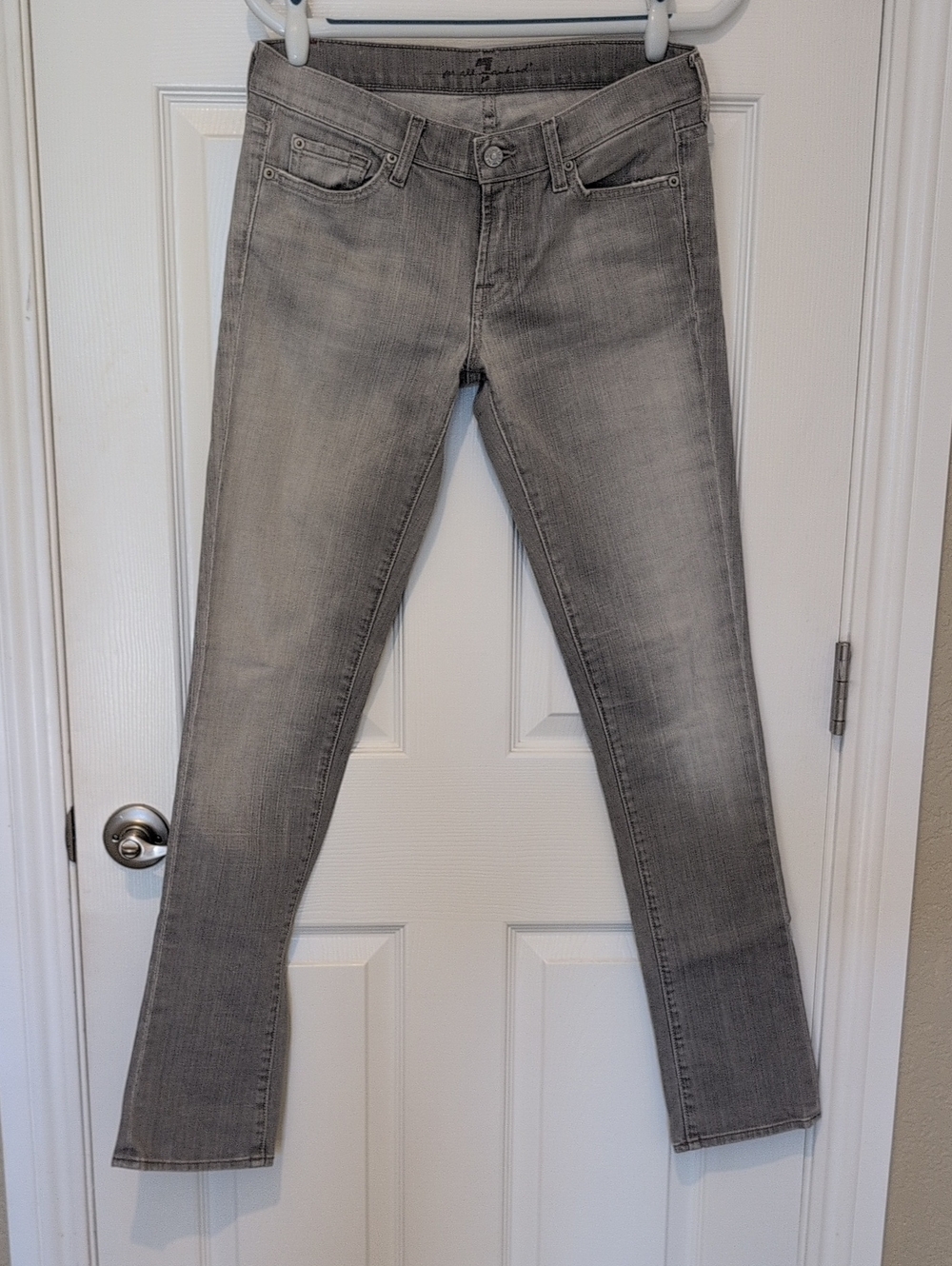 7 For All Mankind Roxy Cut  Light Gray Jeans